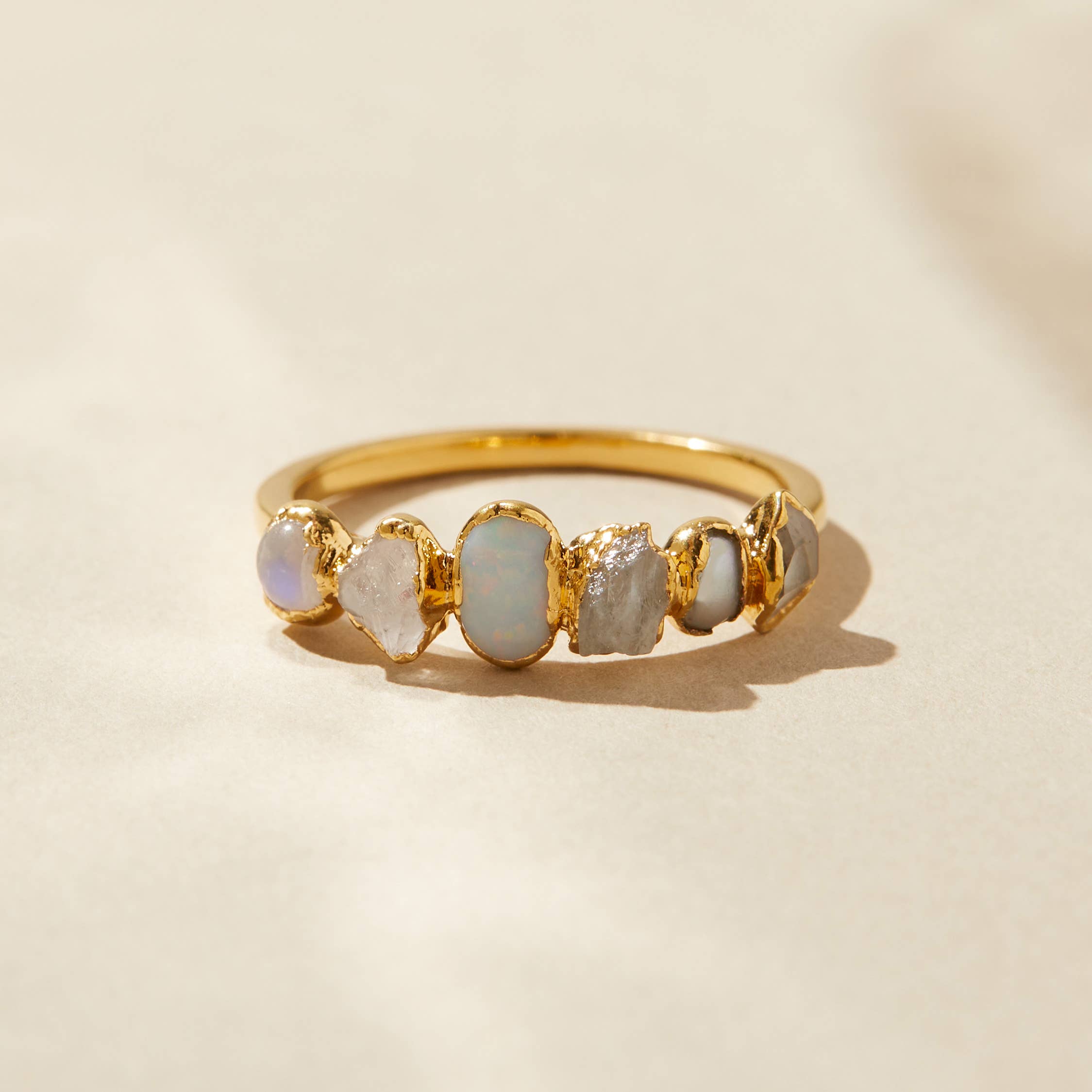 Dani Barbe - Wholesale Multi-Stone Ring - Iridescent Ombre Birthstone Ring, Rainbow Crystal Ring0