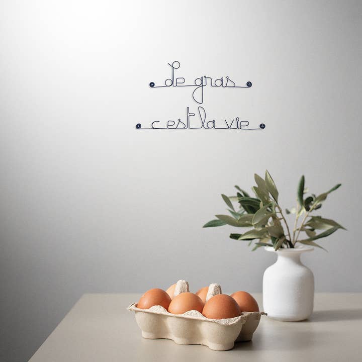 Quote Wire Kitchen «Il grasso è vita» per la vendita all'ingrosso da parte di Bijoux de Mur