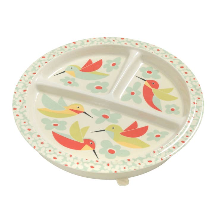 Sugarbooger by Ore’ Originals - Wholesale Dinner Plate - Kids & Baby - Divided Suction Plate | Hummingbird