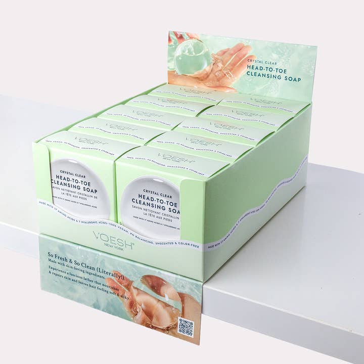 Crystal Clear Head-To-Toe Cleansing Soap Display Kit 10 Pack for wholesale by VOESH New York