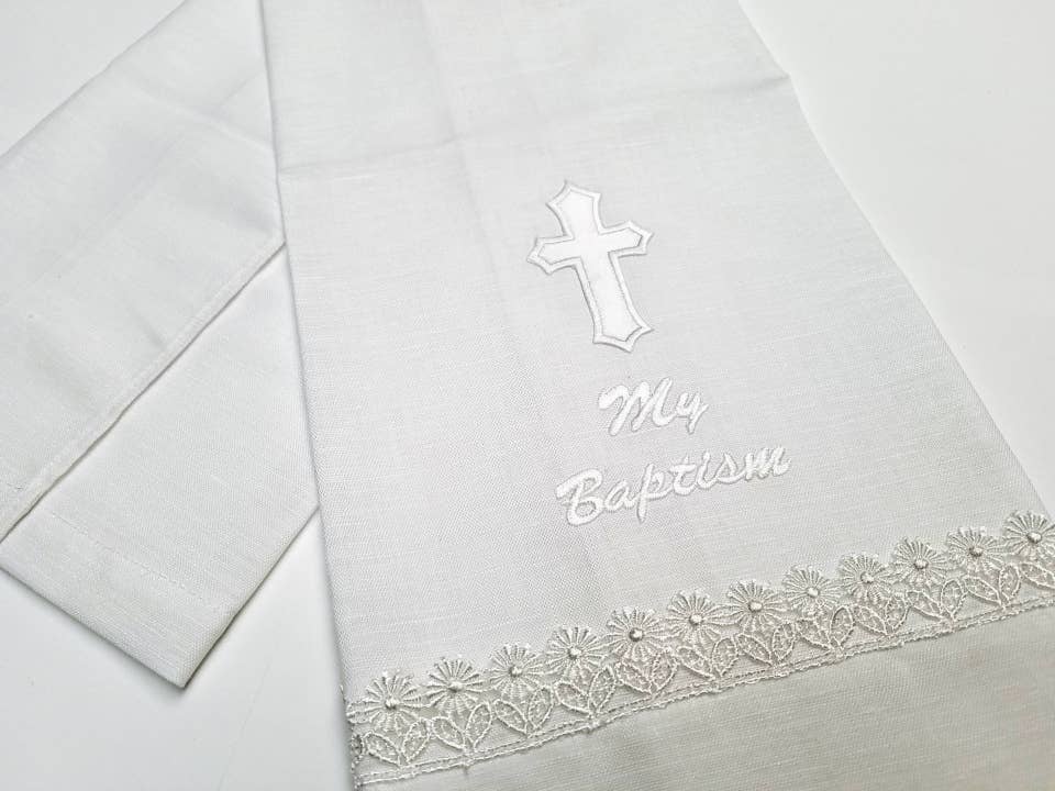 Simply Charming - Wholesale Hand Towel - My Baptism Embroidered Towel1