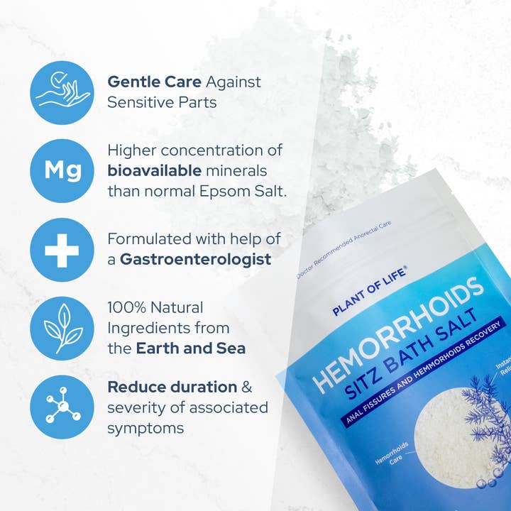 Plant of Life - Wholesale Bath Salts - Hemorrhoid Relief Bath Soak | Healing Salt with Epsom Salt