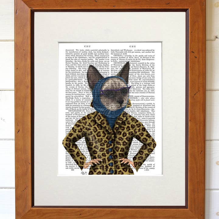 FabFunky Ltd – wholesale Konsttryck – Katt med Leopardjacka, katt boktryck/konsttryck2