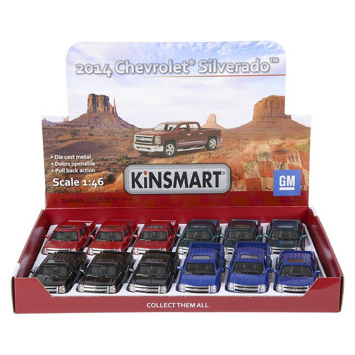 The Toy Network - Wholesale Toy Car/Truck - Kids - 5" Diecast Pull Back 2014 Chevy Silverado 12/Disp7