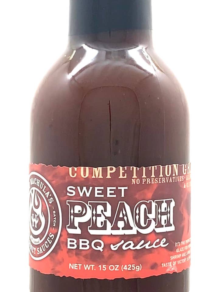 Sweet Peach BBQ Sauce for wholesale by Hot Wachula's