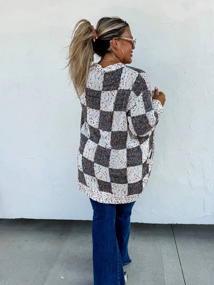 Bella Nova Style Co - Wholesale Cardigan - Women's - PREORDER: Checkered Miley Dot Cardigan in Four Colors6
