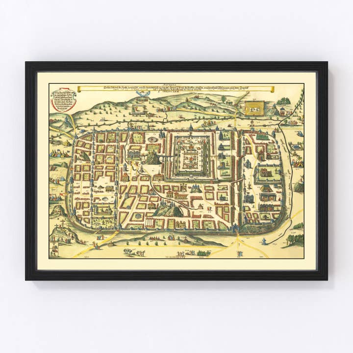 Vintage Map of Jerusalem, Israel 1736 for wholesale by Ted's Vintage Art