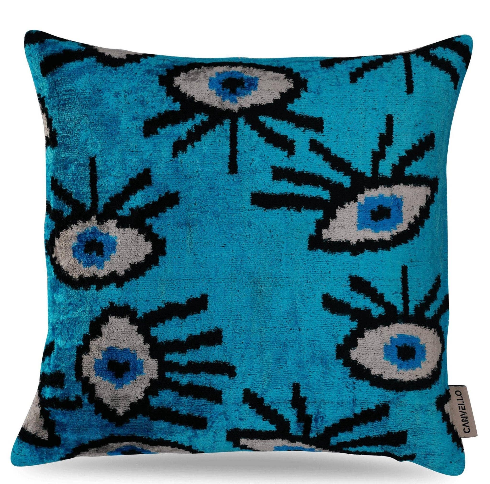 Canvello - Wholesale Throw/Decorative Pillow - Canvello Handmade Luxury Handmade Velvet Silk Evil Eye Throw Pillow With Down Insert1