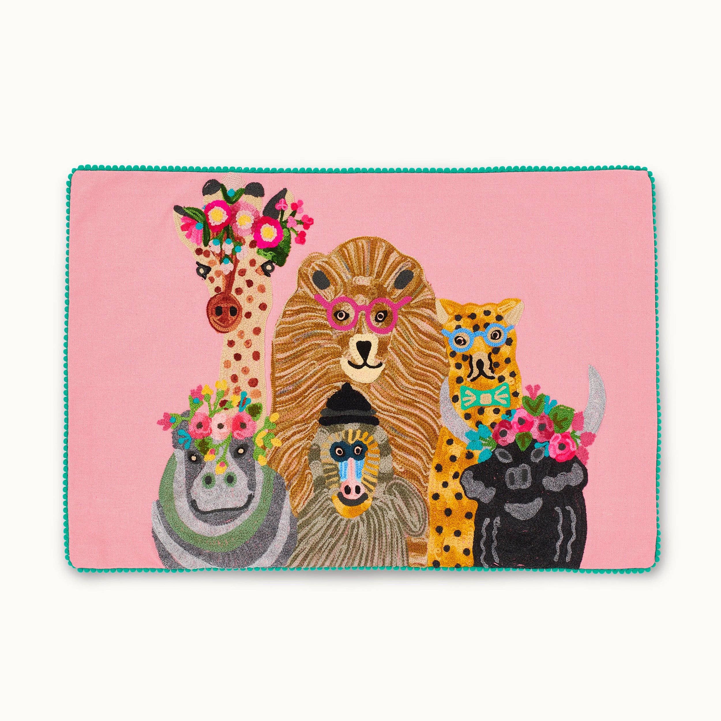 by Vivi. - Vendita all'ingrosso Fodera cuscino decorativo - Fodera per cuscino Animali selvatici Rosa1