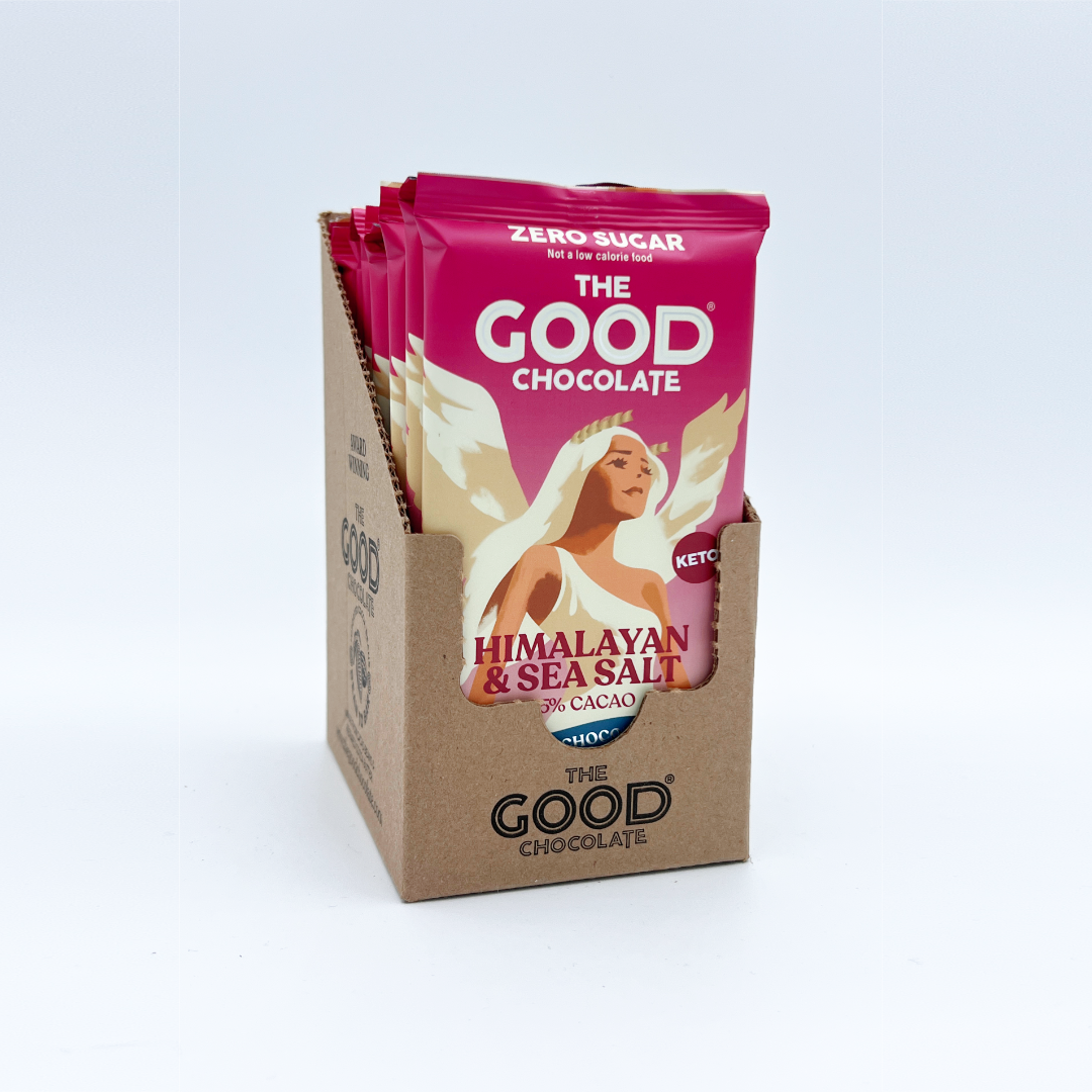 The Good Chocolate – Barra de chocolate por atacado – Barra de chocolate Himalayan & Sea Salt/2.5 oz3