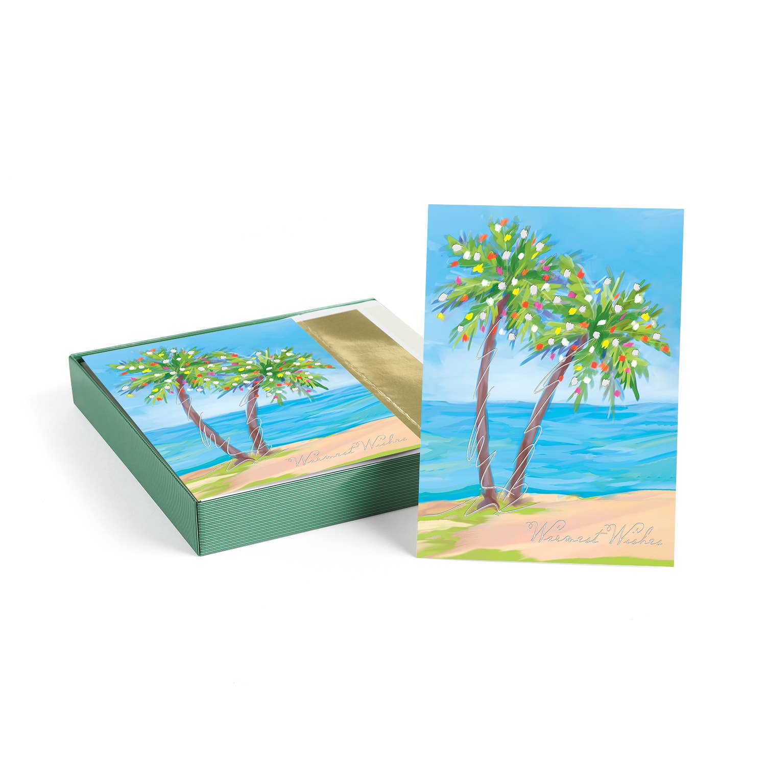Masterpiece Studios - Wholesale Season's Greetings Card - Festive Palm Trees Boxed Holiday Cards1