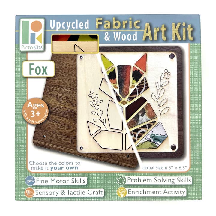 Fabric & Wood Art Kit - Fox for wholesale by Picto Kits
