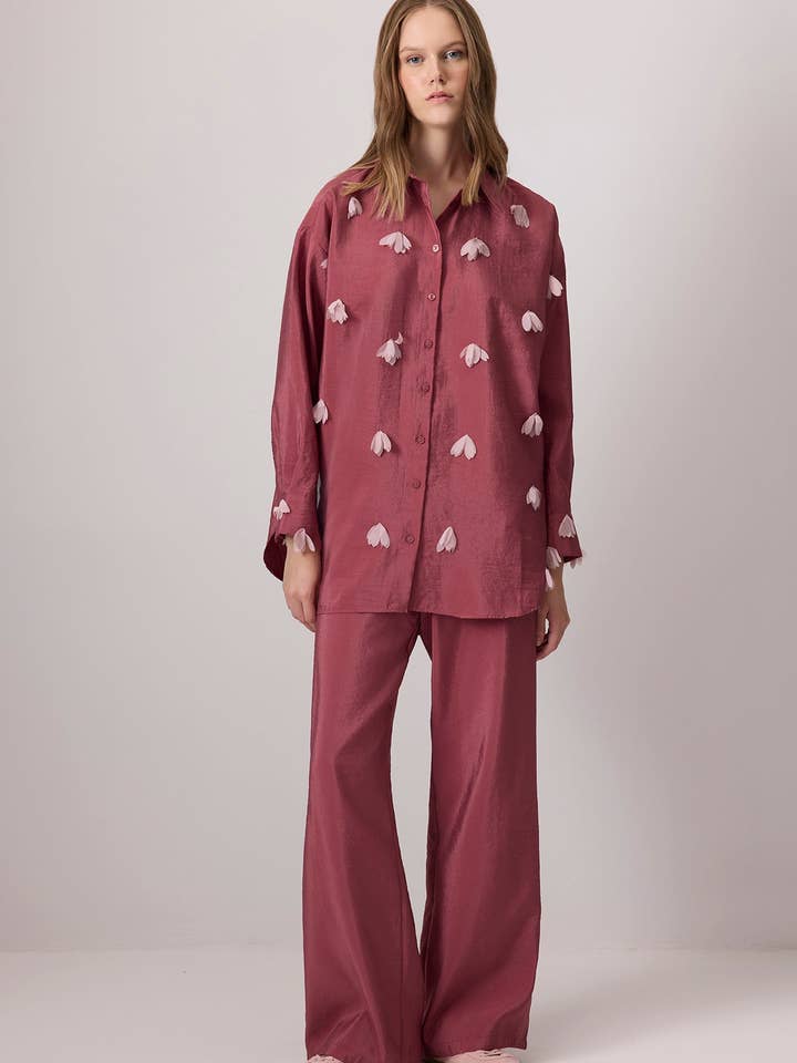 Embroidered Mesh Flower Shirt for wholesale by Touché Privé