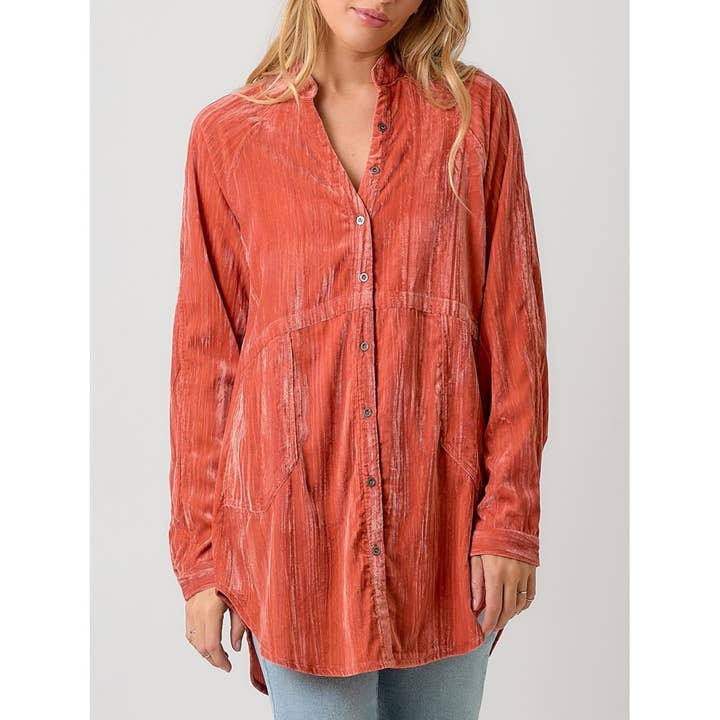 RAGLAN SLEEVE VELVET SHIRT for wholesale by Apolline