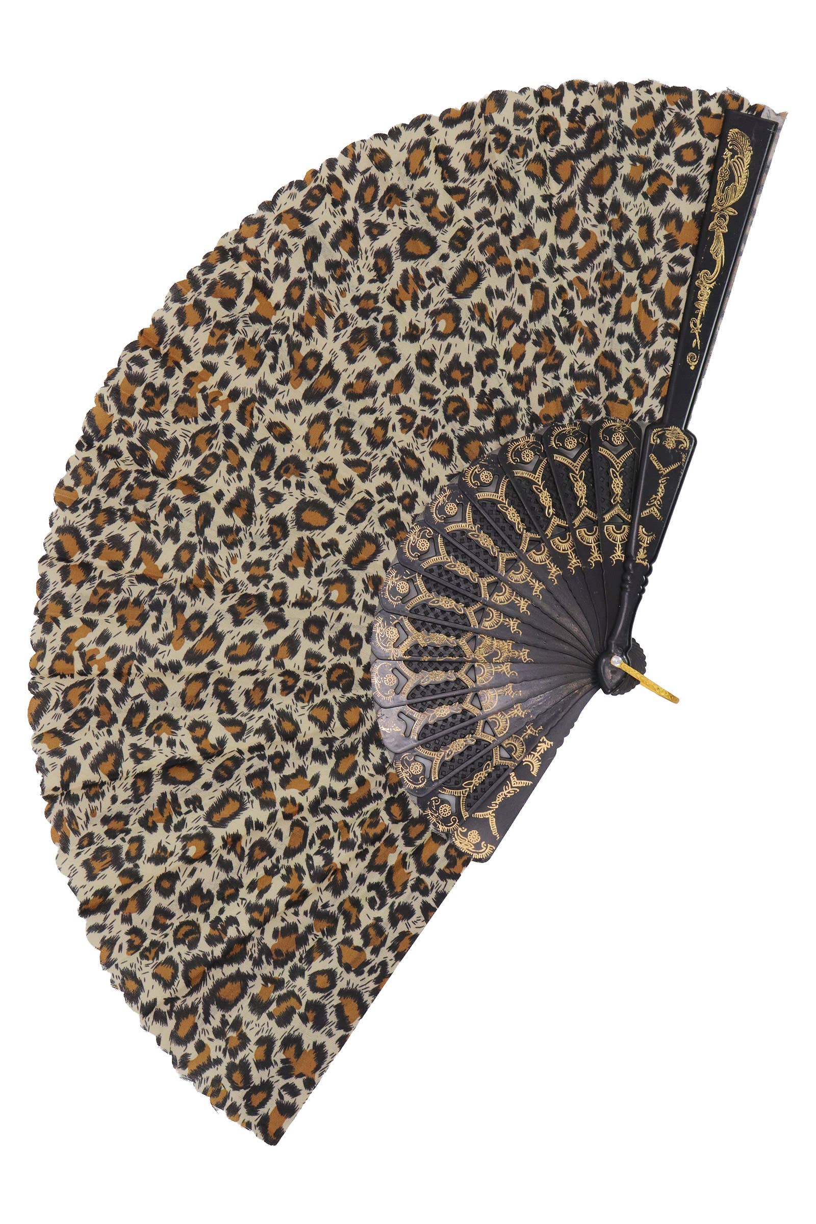 ASSORTED Exotic Leopard Black Hand-held Folding Fan for wholesale on Faire2