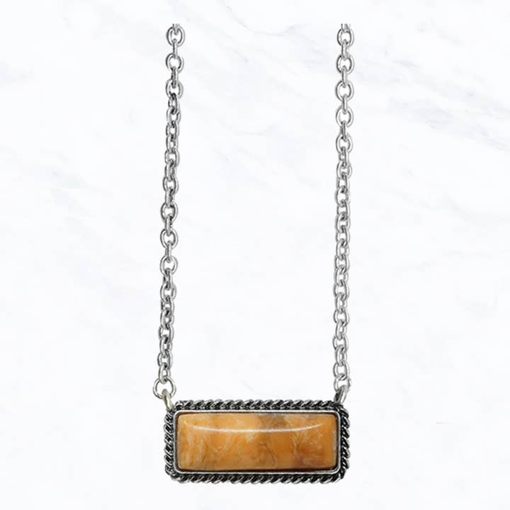 Suzie Q USA - Wholesale Pendant/Charm Necklace - Semi Stone Bar 18' NK2