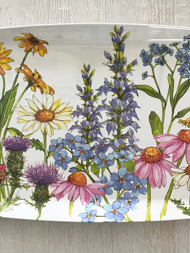 Wildflower Floral Serving Tray / Hostess Gift for wholesale by Bamboo Table