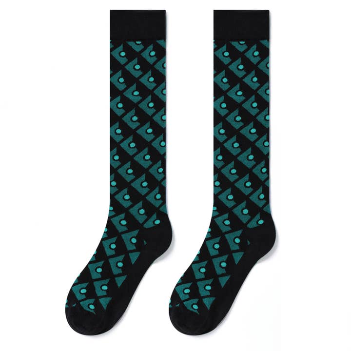 Black Green Illusion Sock for wholesale by TheSockWave