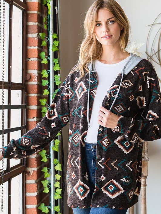 EJ6740-10 HÆTTE MULTI FARVE AZTEC OG SOLID SHACKET for engroshandel hos HEIMISH