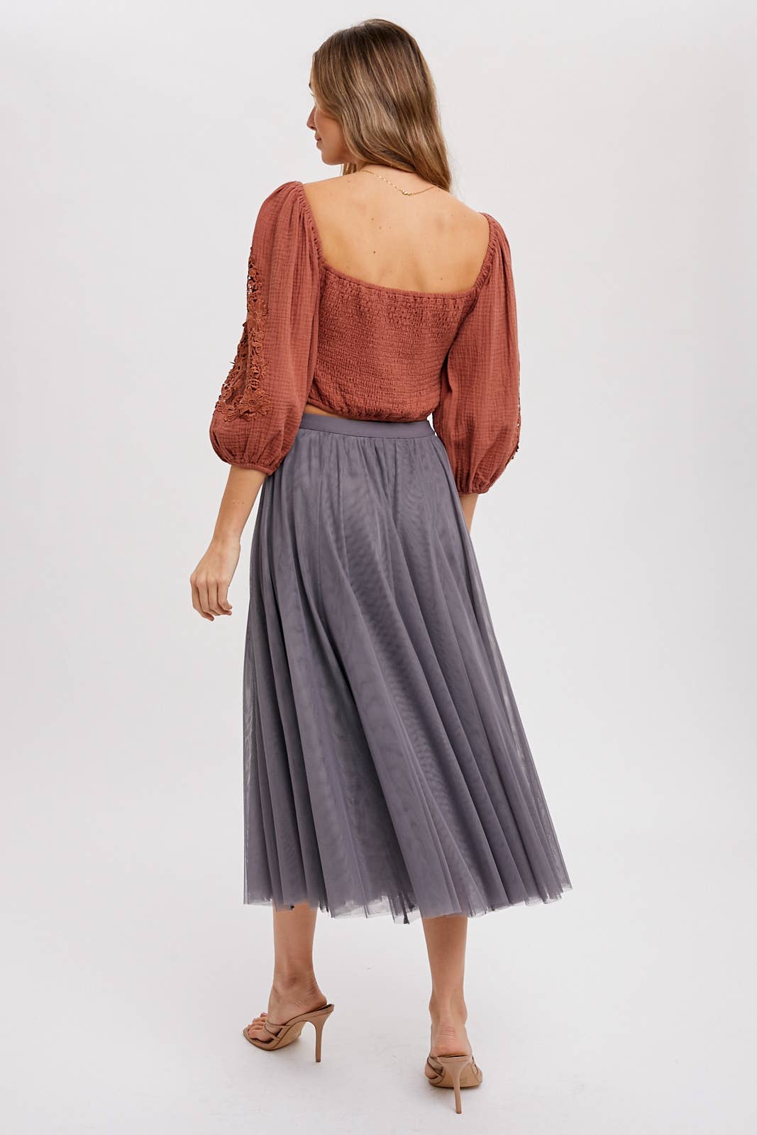 Bluivy - Wholesale Skirt - Women's - TULLE MIDI SKIRT38