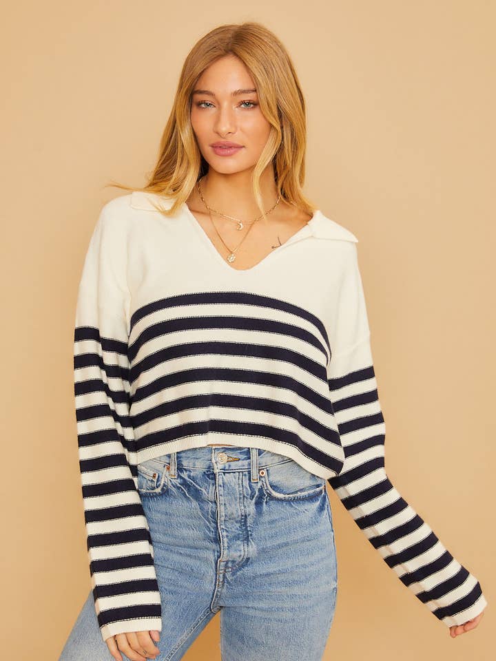 Baevely by Wellmade USA - Wholesale Knit Sweater - Women's - CROP SWEATER0