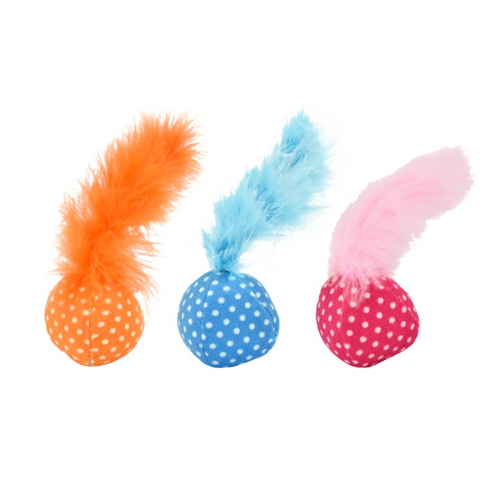 Topos Ball With Feather (U.M.V.3) Toys With Catnip Cat for wholesale by Nayeco