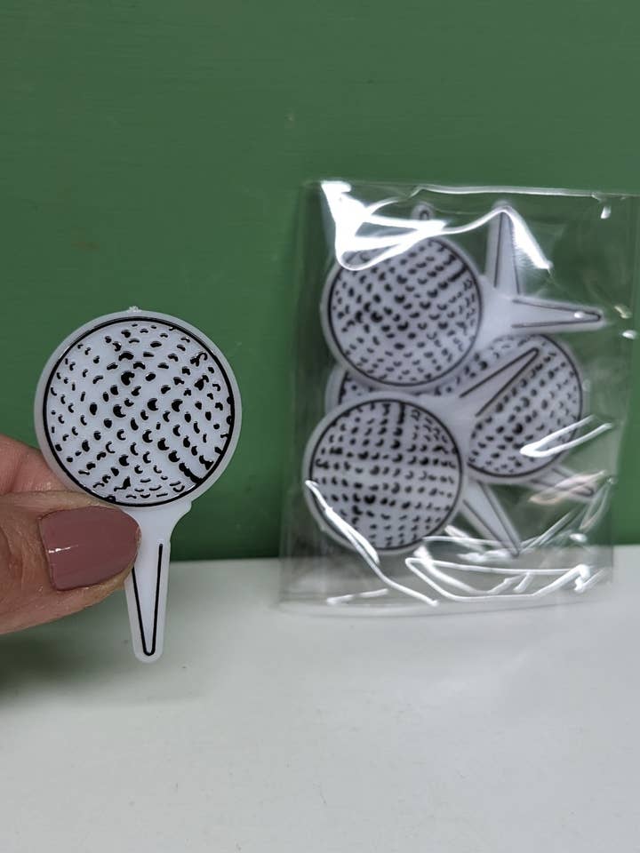Golf ball cupcake picks for wholesale by vintagegoodies