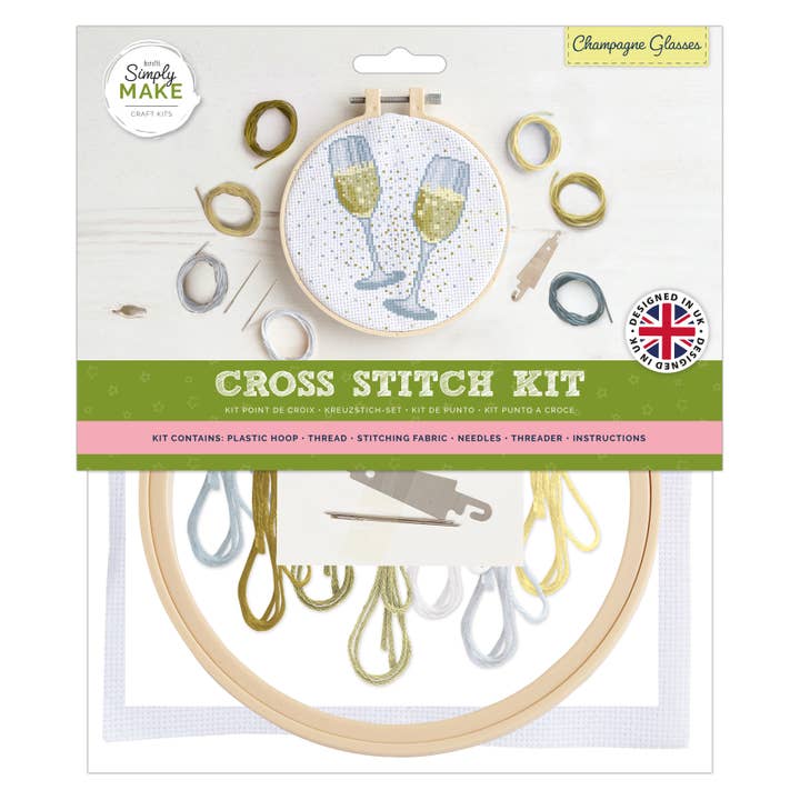 Simply Make Cross Stitch Kit - Champagne Glasses for wholesale by West Design Products