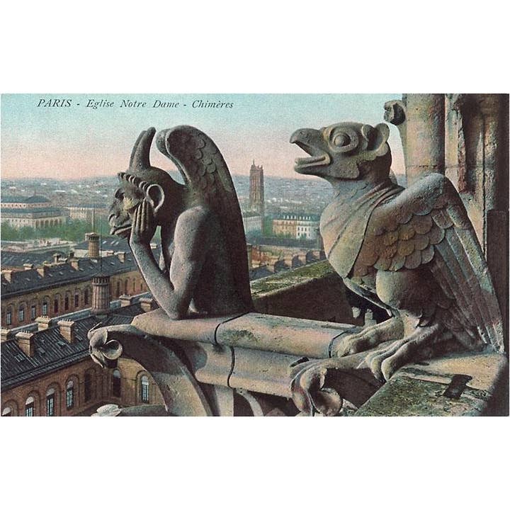 Greeting Card PS-103 Gargoyles at Notre Dame Cathedral for wholesale by Found Image Press