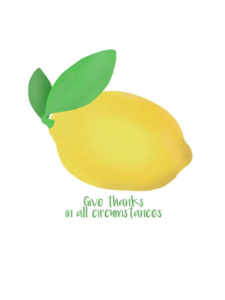 Give Thanks Lemon Sticker for wholesale by Turn Your Eyes Designs