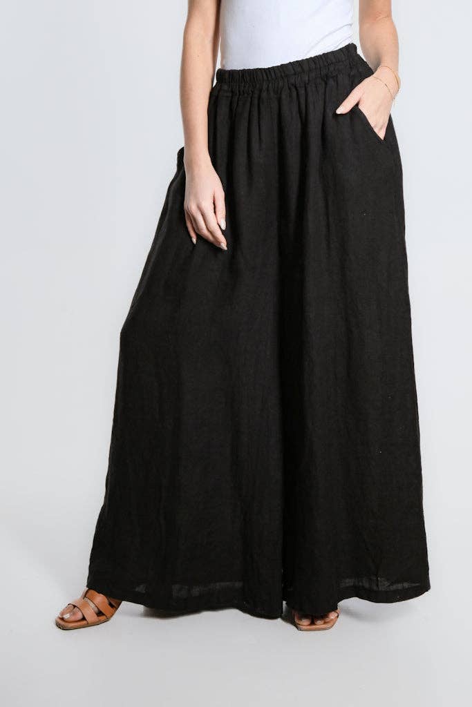 TINA Stephens Italy/Tees By Tina - Vente Pantalon – femme - Pantalon large en lin Angelena (PL187)4