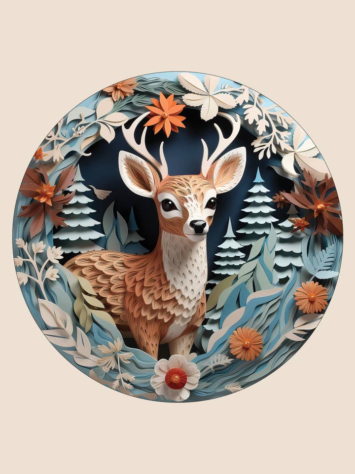 Holiday Reindeer lykønskningskort 12 for engroshandel hos Little Ox Designs