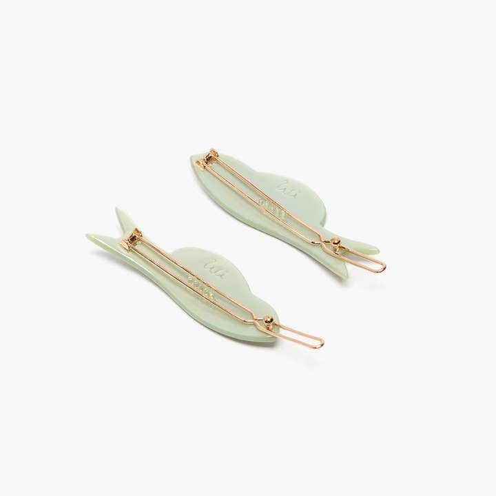 WINONA IRENE - Wholesale Hair Accessories Set - Women's - Jade Green Acetate Fish Women's Hair Clip Barrette Set