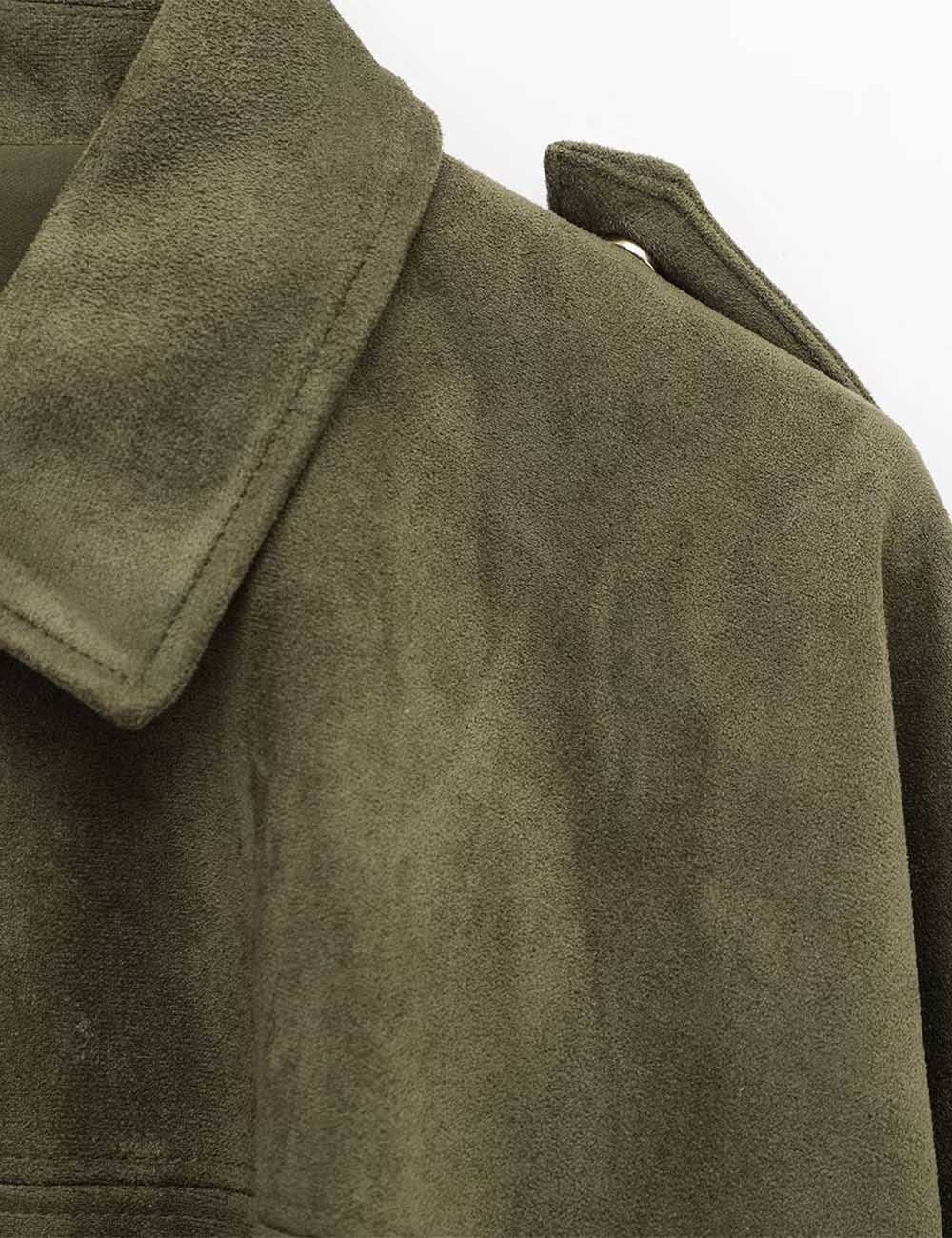 Sweetkama - Wholesale Bomber Jacket - Women's - Ladies Faux Suede Bomber Jacket Shirt Collar Zip-Up Coat2