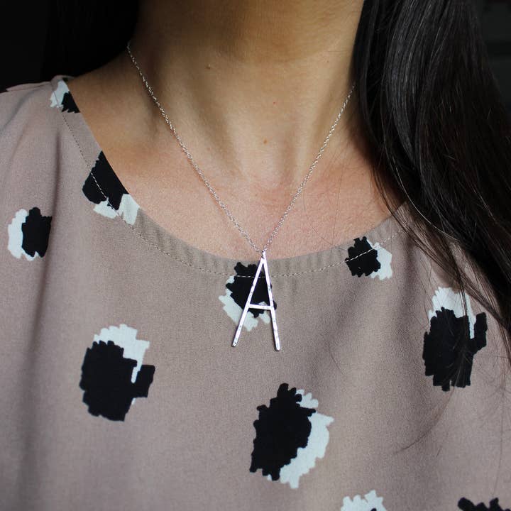 Laalee Jewelry – Engroshandel Halskæde med vedhæng – Sølv stort brev halskæde, store indledende halskæde3