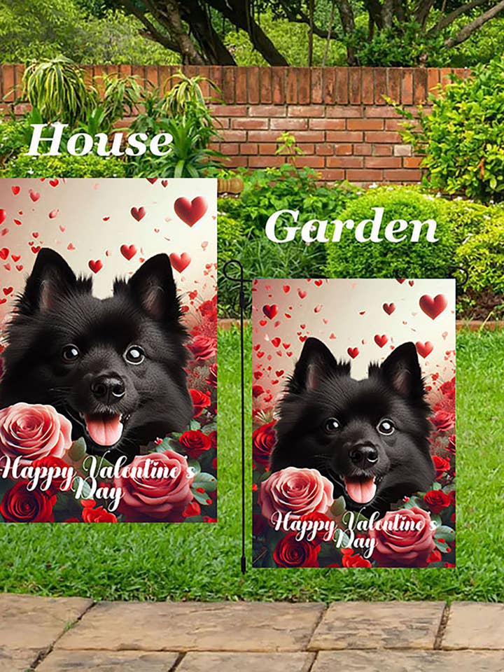 Schipperke - Valentine Garden Flag for wholesale by Best of Breed Products