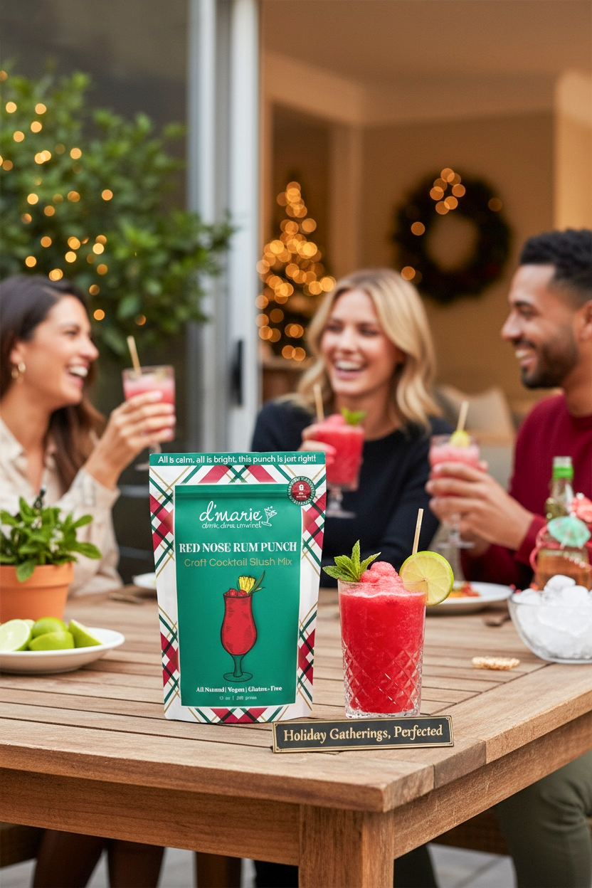 d'marie inc. - Vendita all'ingrosso Mix/sciroppo per cocktail - Cocktail Red Nose Rum Punch - Cocktail Pronto da Congelare0