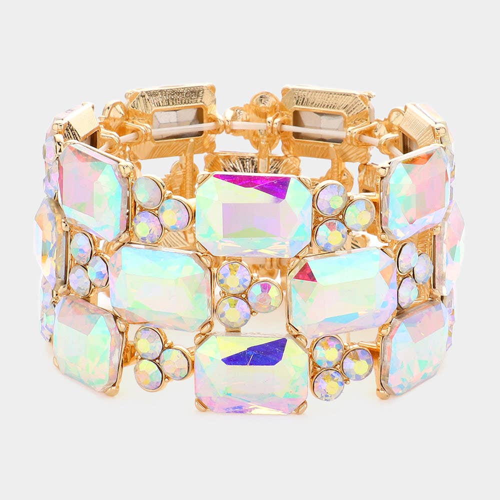 Sensibling Corp. - Wholesale Manchet-armband - Smaragdgroene stretcharmband met accenten voor de avond1