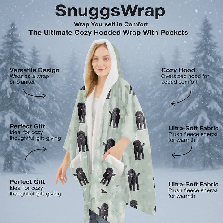 E&S Pets - Wholesale Hoodie - Unisex - Labradoodle Snugg Wraps with Hoodie – Ultra Soft Sherpa Fleece Wrap for Pet Lovers4