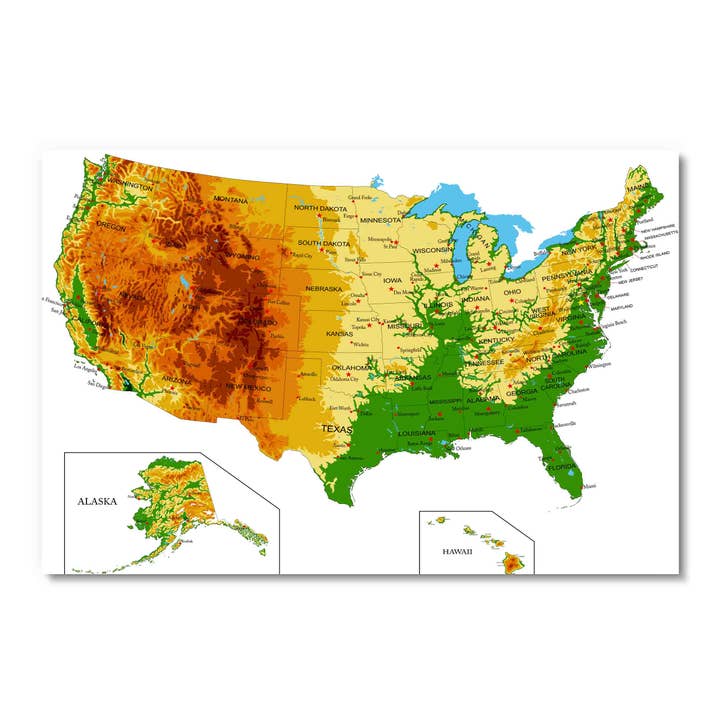 Mapa de los Estados Unidos, arte mural en acrílico para venta al por mayor de ART BLVD