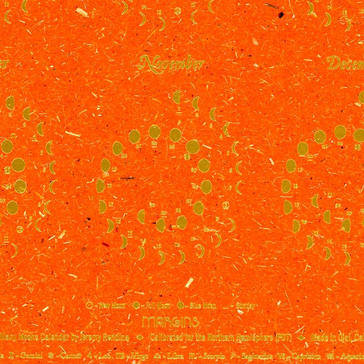 Margins Imprint - Wholesale Calendar - 2026 Moon Calendar Apricot - Small 1