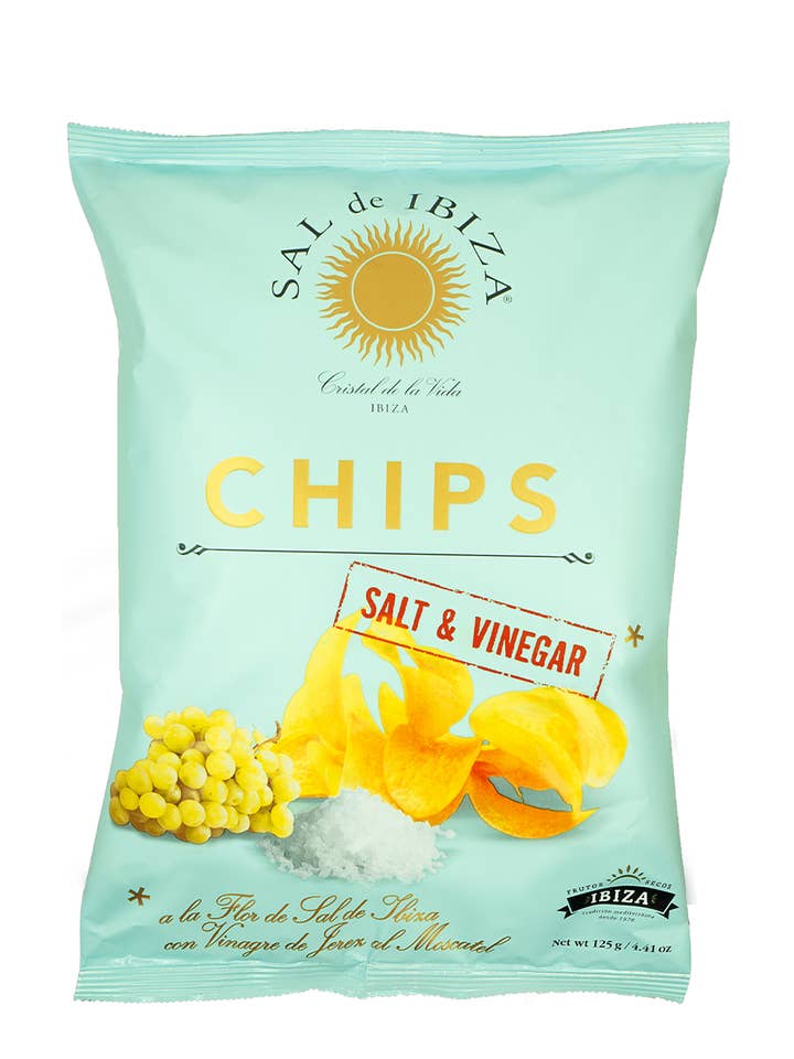SAL de IBIZA Chips "Sale & Aceto", 125g per la vendita all'ingrosso da parte di SAL de IBIZA