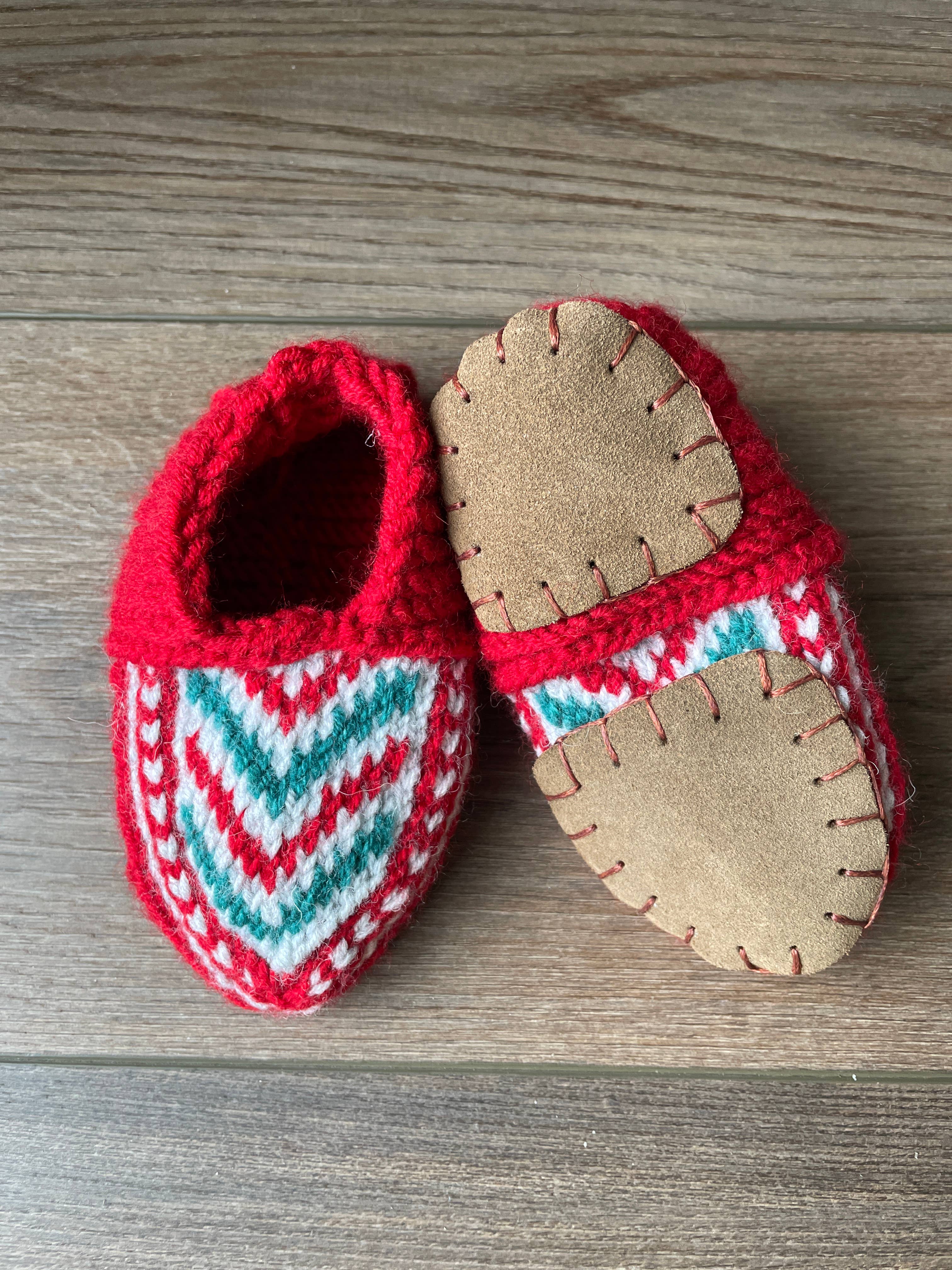 Azerbaijani Socks - Vente Chaussettes – enfant - Chaussettes pantoufles pour enfants : rouges (individuelles)4