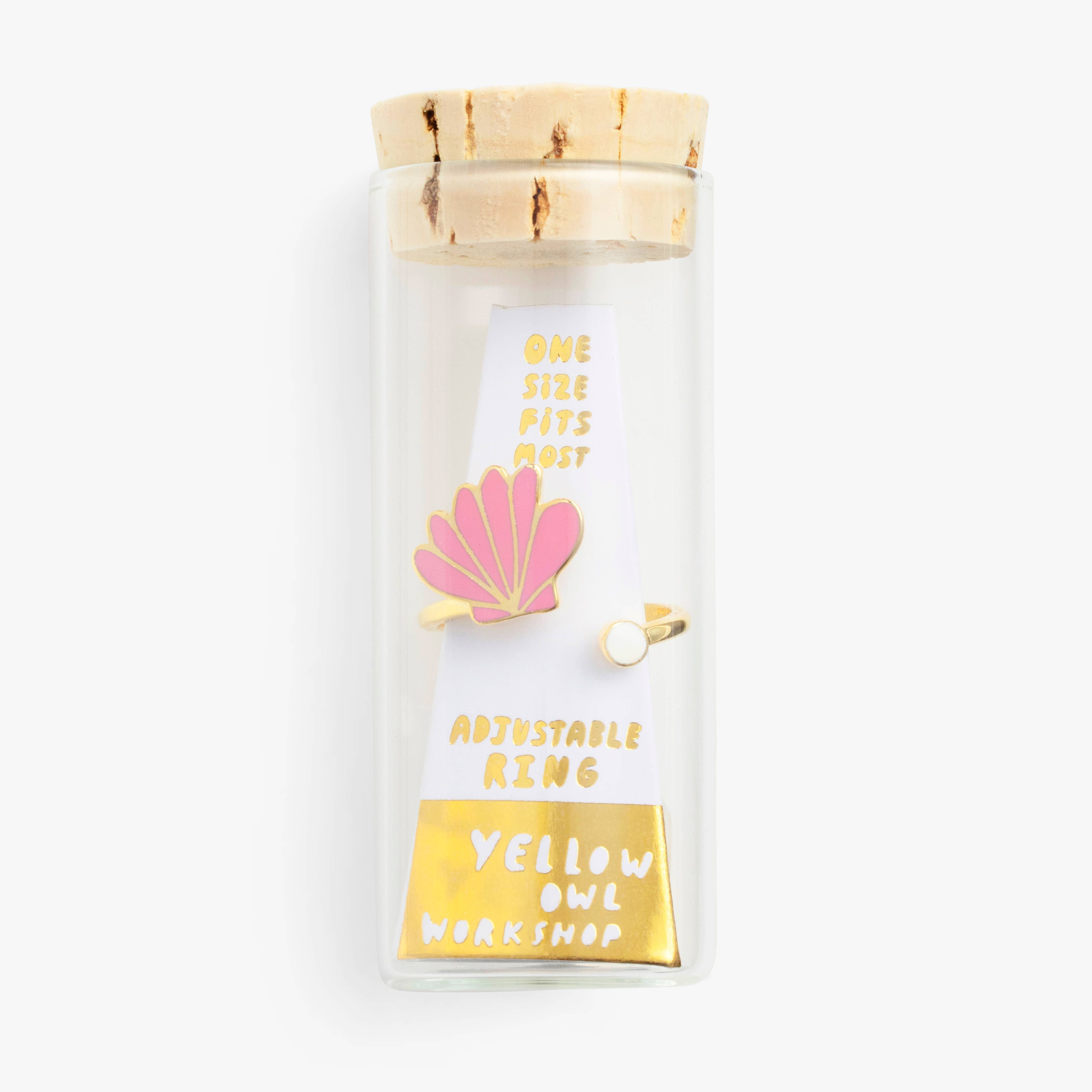 Yellow Owl Workshop - Wholesale Cocktail/Statement Ring - Adjustable Ring - Seashell & Pearl - Coastal Beach Statement2