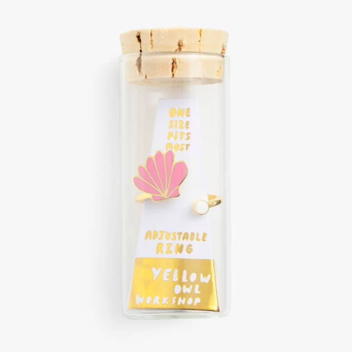 Yellow Owl Workshop - Wholesale Cocktail/Statement Ring - Adjustable Ring - Seashell & Pearl - Coastal Beach Statement2