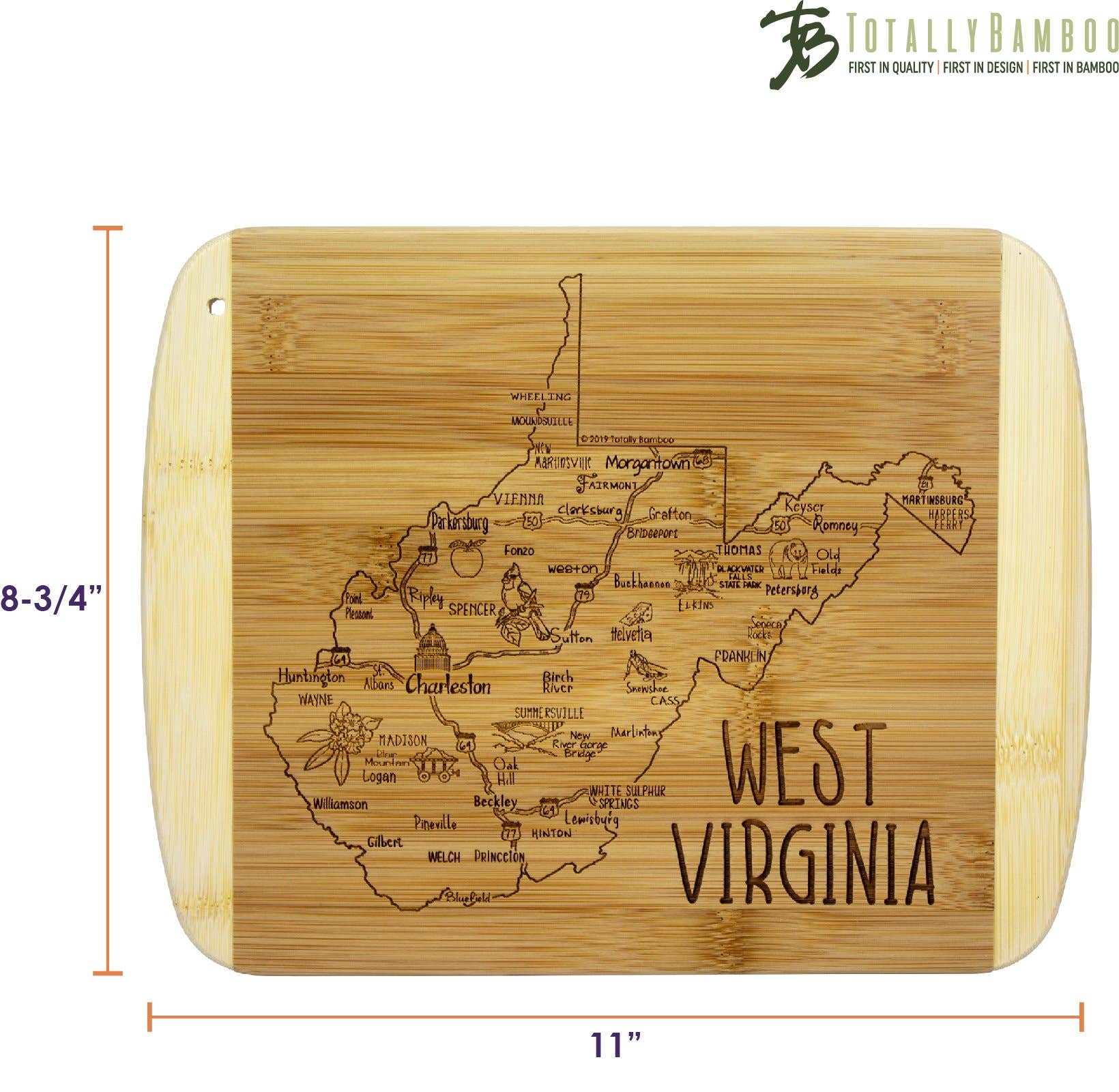 Totally Bamboo - Wholesale Cutting Board - A Slice of Life West Virginia Cutting & Charcuterie Board5