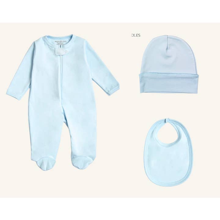 Coffret Cadeau Bébé Bleu Basique - Lot de 3 pour la vente par Snuggles n Cuddles