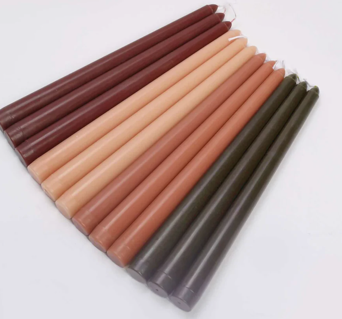 Elan Bazaar - Wholesale Tapered Candle/Candlestick - 24 Minimalistic Beige Tones Smokeless Dripless Taper Candles1