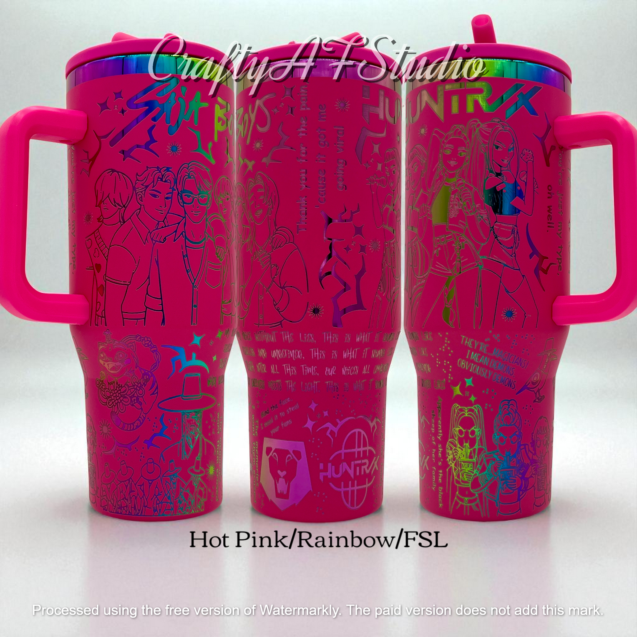 Crafty AF Studio - Wholesale Insulated Mug/Tumbler - 40oz KPop Demon Hunters Laser Engraved tumbler V2 | Huntrix | Saja Boys | k pop10