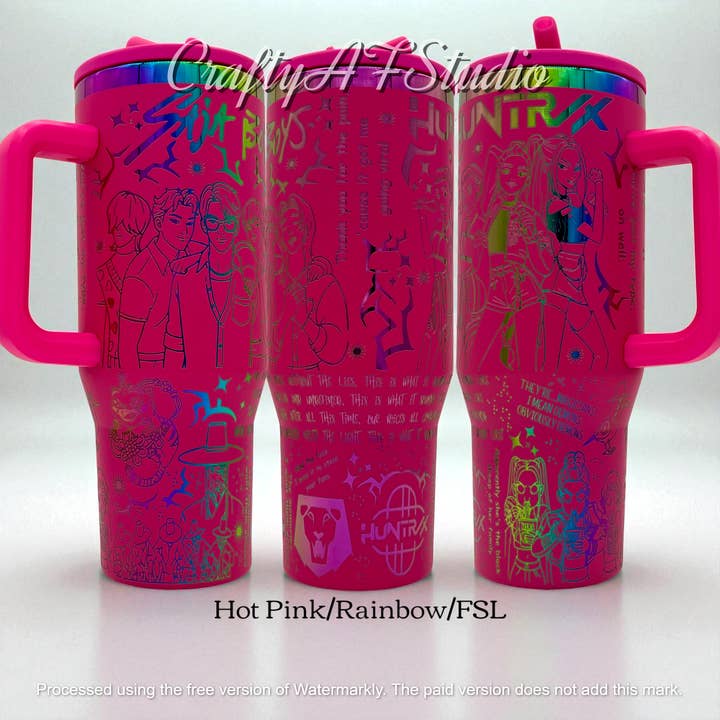 Crafty AF Studio - Wholesale Insulated Mug/Tumbler - 40oz KPop Demon Hunters Laser Engraved tumbler V2 | Huntrix | Saja Boys | k pop5